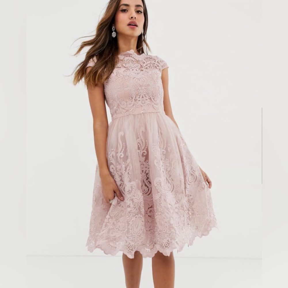 ASOS Elegant Lace Pink Dress